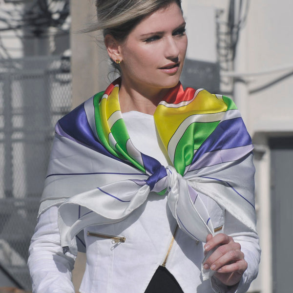 EXTRA LARGE SILK SCARF FREESTYLE Multicolor 47x47