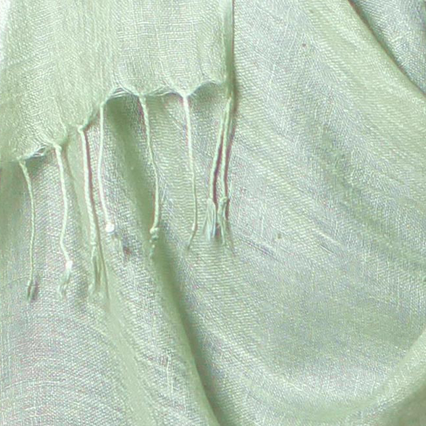 Scarf scarves luxury wrap women lady linen handmade soft green Texadia Fashion