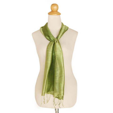 Scarf scarves luxury wrap women lady silk handmade jade Thailand Texadia Fashion