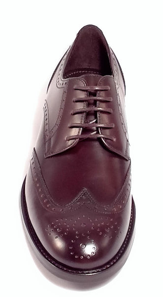 Men shoe dress leather Italian handmade Broguioni Brown