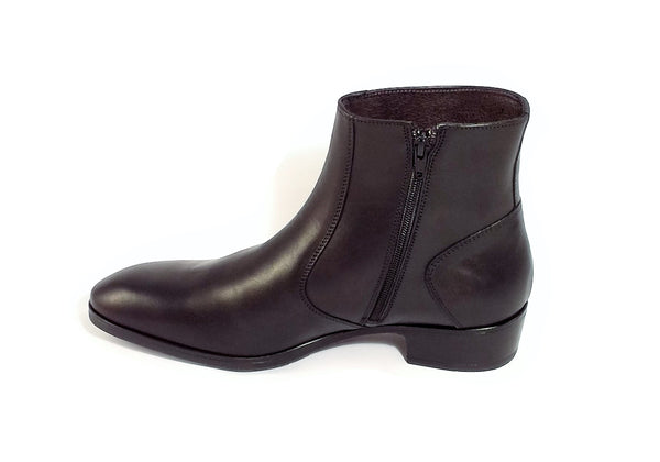 Men shoe boots leather Italian handmade Spezia black
