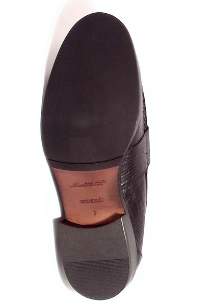 Men shoe dress leather Italian handmade crocco black