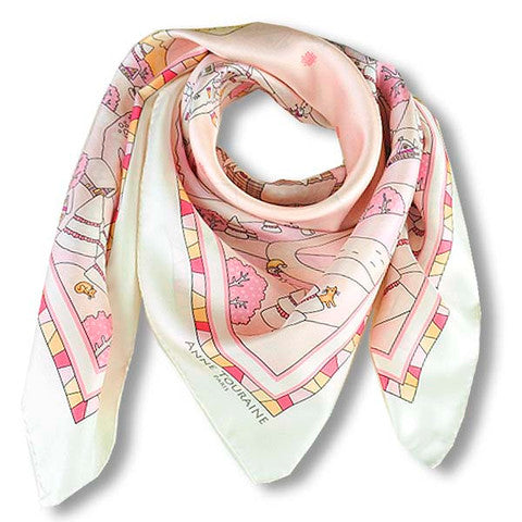 Scarf scarves luxury wrap women lady handmade silk art France pink Texadia Fashion