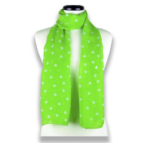 Scarf scarves luxury wrap women lady handmade silk France green dots Texadia Fashion