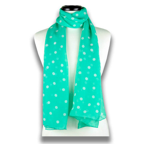Scarf scarves luxury wrap women lady handmade silk France mint dots Texadia Fashion