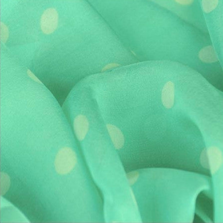Scarf scarves luxury wrap women lady handmade silk France mint dots Texadia Fashion