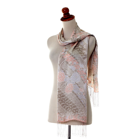 Scarf scarves luxury wrap women lady silk handmade soft batik Indonesia Texadia Fashion