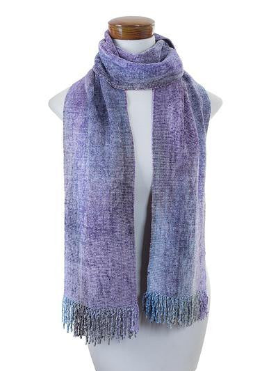 Scarf scarves wrap women lady bamboo chenille handmade purple Texadia Fashion